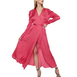 BARDOT Alivia Wrap Dress in Magenta Pink Size 4 NWT